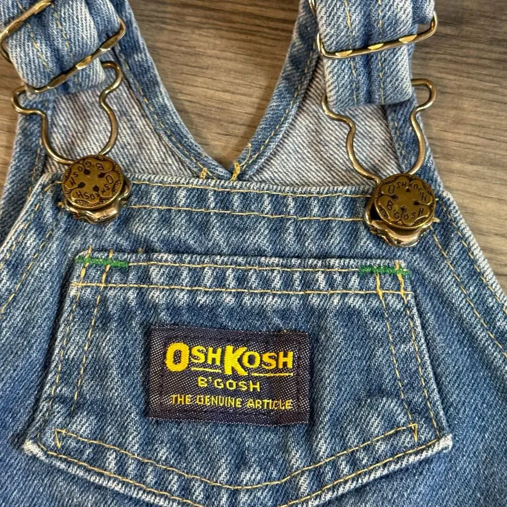 Vtg OshKosh B'Gosh Vestbak Denim Overalls Size 18M Classic Everyday USA